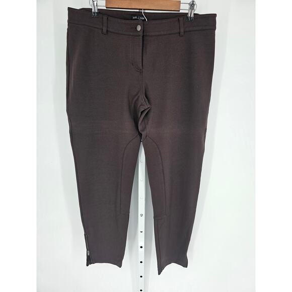 Eileen Fisher Women's Brown Mid Rise Button Closer Zipper Hem Pant Size L - Picture 1 of 5
